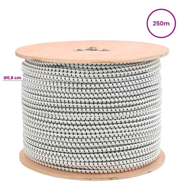 vidaXL Bungee šnúry 8 mm Čierna a biela PP a guma – Obrázok 5