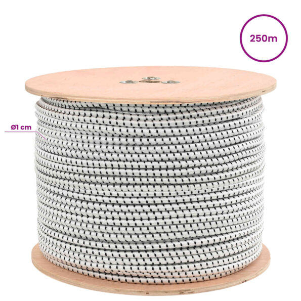 vidaXL Bungee šnúry 10 mm Čierna a biela PP a guma – Obrázok 5