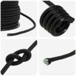 vidaXL Bungee šnúry s háčikmi 8 mm Čierna PP a guma – Obrázok 4