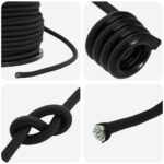 vidaXL Bungee šnúry s háčikmi 10 mm Čierna PP a guma – Obrázok 4