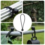 vidaXL Bungee lana s guľami 24 ks Čierna 4 mm x 22 cm Polypropylén