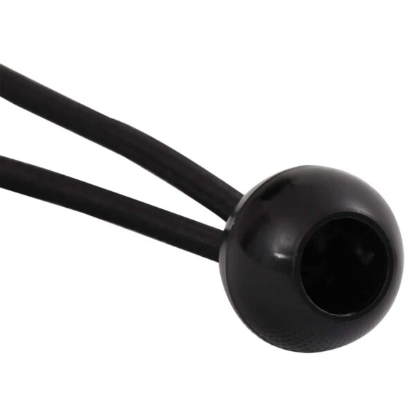 vidaXL Bungee lana s guľami 24 ks Čierna 4 mm x 22 cm Polypropylén – Obrázok 3
