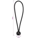 vidaXL Bungee lana s guľami 24 ks Čierna 4 mm x 22 cm Polypropylén – Obrázok 4