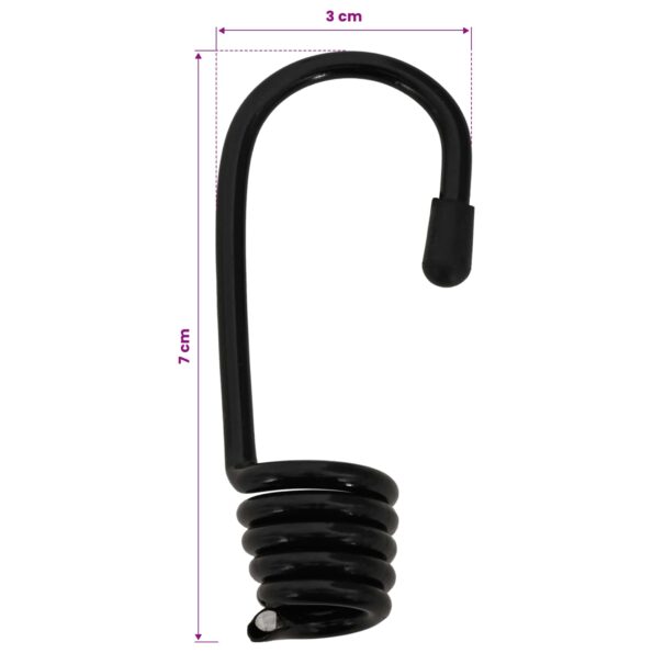 vidaXL Háčiky 12 ks Čierna 6 mm x 5 cm Oceľ – Obrázok 4