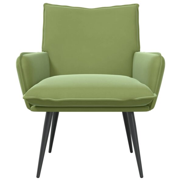 vidaXL Kreslo Svetlo zelená Zamat – Obrázok 2