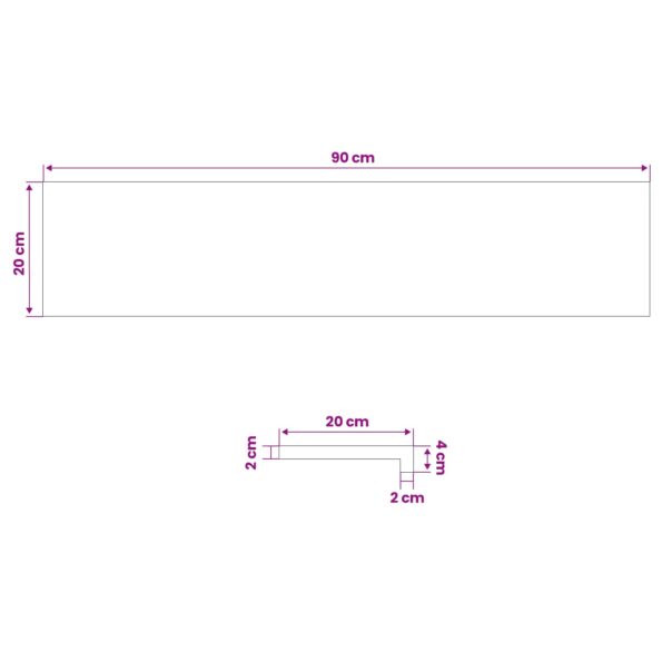 vidaXL Parapety 2 ks Prírodná 90 x 20 x 2 cm Masívne bukové drevo – Obrázok 7