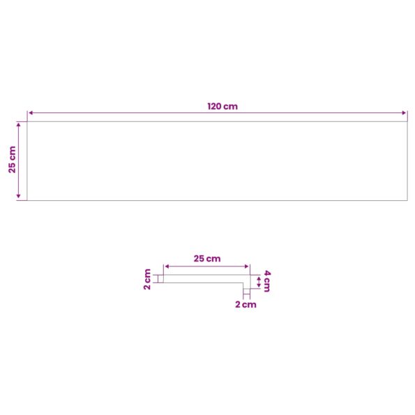 vidaXL Parapety 2 ks Prírodná 120 x 25 x 2 cm Masívne bukové drevo – Obrázok 7
