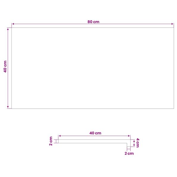 vidaXL Parapety 2 ks Prírodná 80 x 40 x 2 cm Masívne bukové drevo – Obrázok 7
