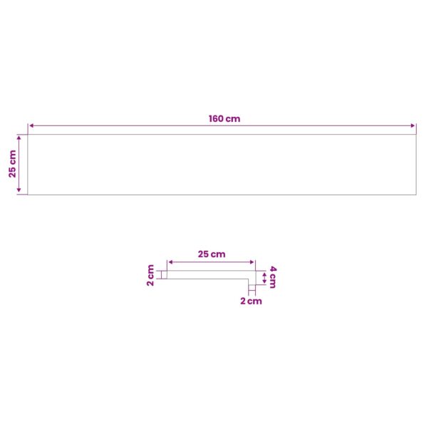 vidaXL Parapety 2 ks Svetlohnedá 160 x 25 x 2 cm Masívne bukové drevo – Obrázok 7