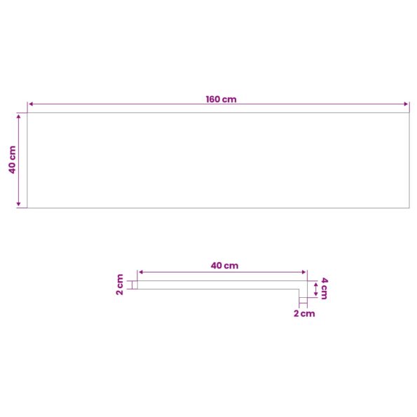 vidaXL Parapety 2 ks Svetlohnedá 160 x 40 x 2 cm Masívne bukové drevo – Obrázok 7