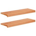 vidaXL Parapety 2 ks Lakovaný 70 x 30 x 2 cm Masívne bukové drevo – Obrázok 2
