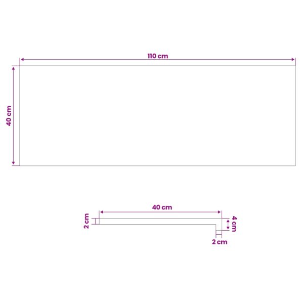 vidaXL Parapety 2 ks Lakovaný 110 x 40 x 2 cm Masívne bukové drevo – Obrázok 7