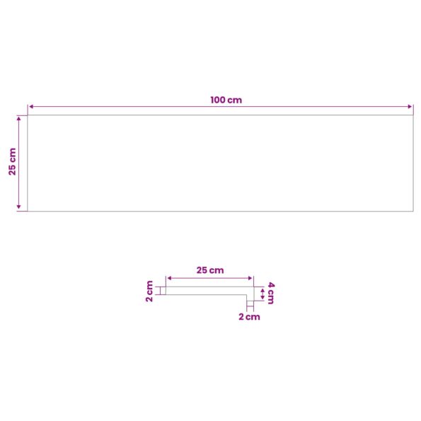 vidaXL Parapety 2 ks Hnedá 100 x 25 x 2 cm Masívne bukové drevo – Obrázok 7