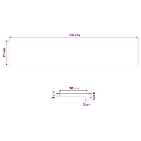 vidaXL Parapety 2 ks Tmavohnedá 100 x 20 x 2 cm Masívne bukové drevo – Obrázok 7