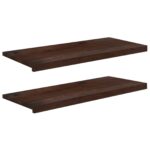 vidaXL Parapety 2 ks Tmavohnedá 100 x 40 x 2 cm Masívne bukové drevo – Obrázok 2
