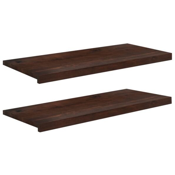 vidaXL Parapety 2 ks Tmavohnedá 100 x 40 x 2 cm Masívne bukové drevo – Obrázok 2