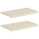 vidaXL Parapety 2 ks Biela 70 x 30 x 2 cm Masívne dubové drevo – Obrázok 2