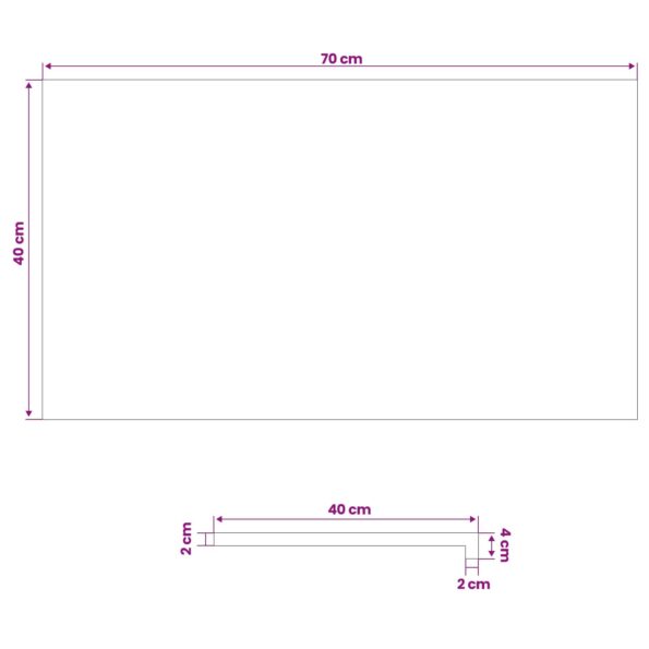 vidaXL Parapety 2 ks Biela 70 x 30 x 2 cm Masívne dubové drevo – Obrázok 8