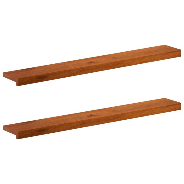 vidaXL Parapety 2 ks Hnedá 120 x 20 x 2 cm Masívne dubové drevo – Obrázok 2