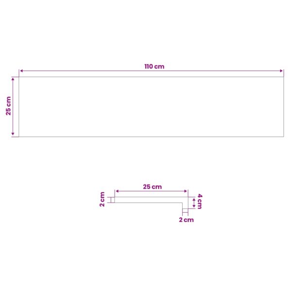 vidaXL Parapety 2 ks Tmavohnedá 110 x 25 x 2 cm Masívne dubové drevo – Obrázok 8