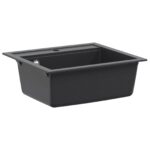 vidaXL Kuchynský jednodrez Granit 60 x 51 x 30,5 cm Grafitová šedá – Obrázok 2