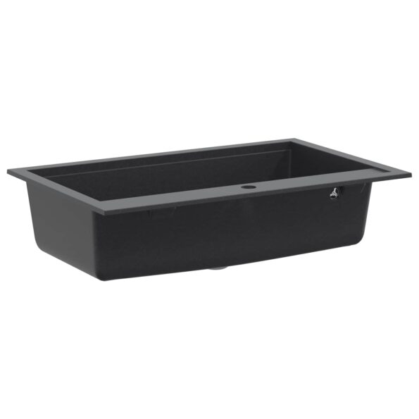 vidaXL Kuchynský jednodrez Granit 79,5 x 50,5 x 20 cm Grafitová šedá – Obrázok 4