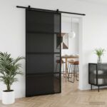 vidaXL Posuvné dvere 102.5 x 205 cm Tvrdené sklo a hliník