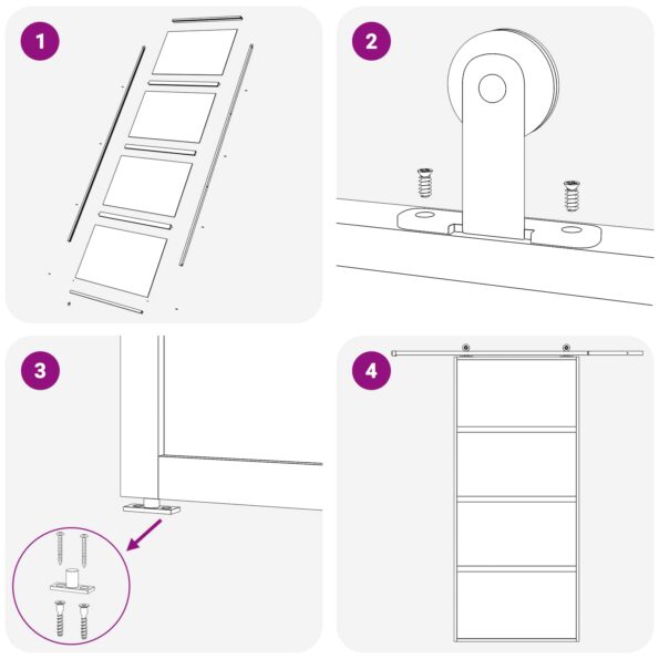 vidaXL Posuvné dvere 102.5 x 205 cm Tvrdené sklo a hliník – Obrázok 5