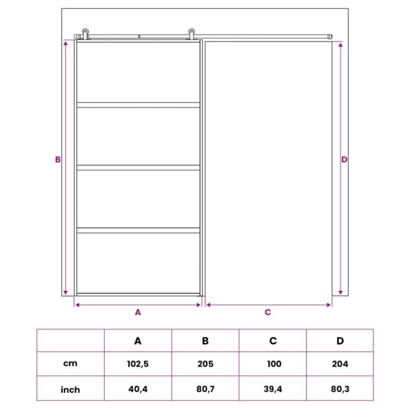 vidaXL Posuvné dvere 102.5 x 205 cm Tvrdené sklo a hliník – Obrázok 7
