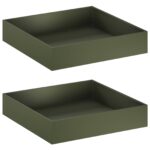 vidaXL Záhradný kvetináč 2 ks Olivovo zelená 100 x 100 x 20 cm – Obrázok 2