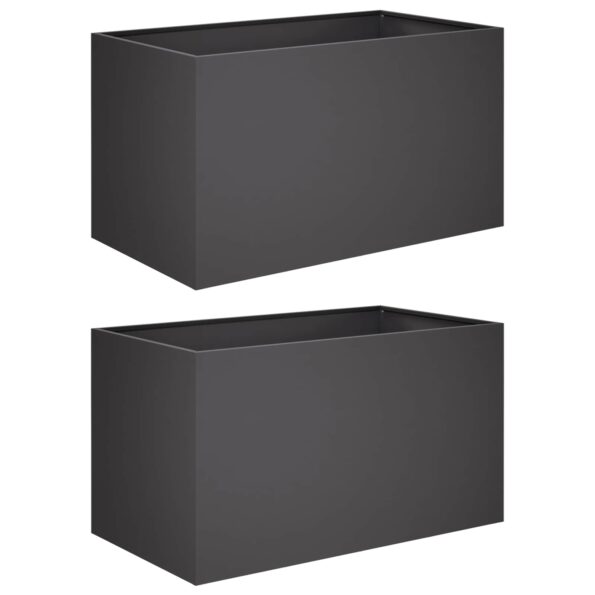 vidaXL Záhradný kvetináč 2 ks Čierna 100 x 50 x 50 cm – Obrázok 2
