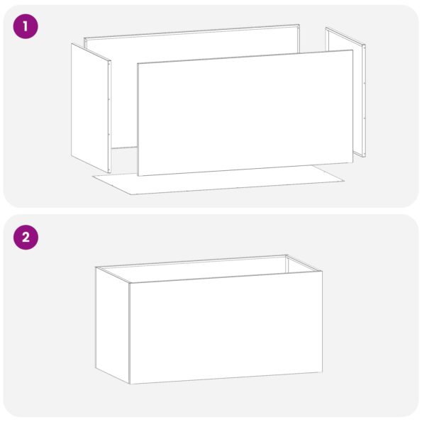 vidaXL Záhradný kvetináč 2 ks Čierna 100 x 50 x 50 cm – Obrázok 7