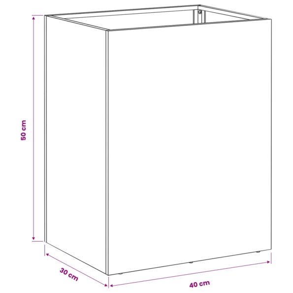 vidaXL Záhradný kvetináč Strieborná 40 x 30 x 50 cm Nehrdzavejúca oceľ – Obrázok 7