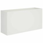 vidaXL Záhradný kvetináč Biela 100 x 30 x 40 cm Studený valcovaný oceľ – Obrázok 2