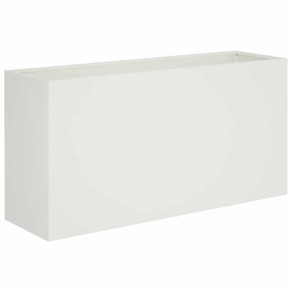 vidaXL Záhradný kvetináč Biela 100 x 30 x 40 cm Studený valcovaný oceľ – Obrázok 2