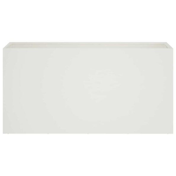 vidaXL Záhradný kvetináč Biela 100 x 30 x 40 cm Studený valcovaný oceľ – Obrázok 3
