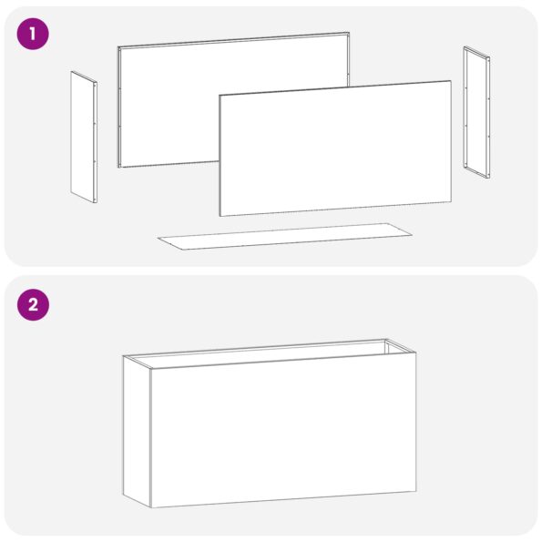 vidaXL Záhradný kvetináč Biela 100 x 30 x 40 cm Studený valcovaný oceľ – Obrázok 6