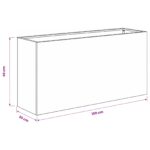 vidaXL Záhradný kvetináč Biela 100 x 30 x 40 cm Studený valcovaný oceľ – Obrázok 7