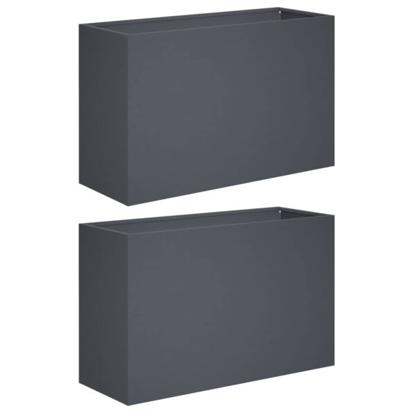 vidaXL Záhradný kvetináč 2 ks Antracitová 80 x 40 x 50 cm – Obrázok 2