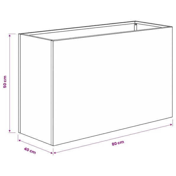 vidaXL Záhradný kvetináč 2 ks Antracitová 80 x 40 x 50 cm – Obrázok 8