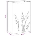 vidaXL Záhradný kvetináč Biela 50 x 30 x 75 cm Studený valcovaný oceľ – Obrázok 10