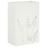 vidaXL Záhradný kvetináč Biela 50 x 30 x 75 cm Studený valcovaný oceľ – Obrázok 2