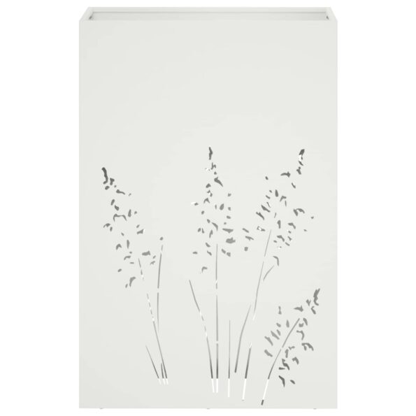 vidaXL Záhradný kvetináč Biela 50 x 30 x 75 cm Studený valcovaný oceľ – Obrázok 4
