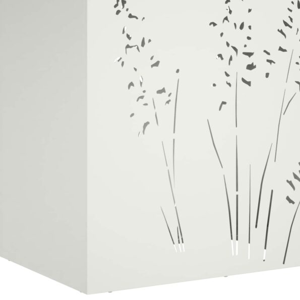 vidaXL Záhradný kvetináč Biela 50 x 30 x 75 cm Studený valcovaný oceľ – Obrázok 7