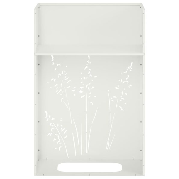 vidaXL Záhradný kvetináč Biela 50 x 30 x 75 cm Studený valcovaný oceľ – Obrázok 8