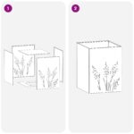 vidaXL Záhradný kvetináč Biela 50 x 30 x 75 cm Studený valcovaný oceľ – Obrázok 9