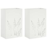 vidaXL Záhradný kvetináč 2 ks Biela 50 x 30 x 75 cm – Obrázok 2