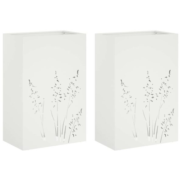 vidaXL Záhradný kvetináč 2 ks Biela 50 x 30 x 75 cm – Obrázok 2