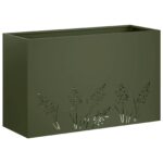 vidaXL Záhradný kvetináč Olivovo zelená 80 x 30 x 49 cm – Obrázok 2