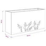 vidaXL Záhradný kvetináč Biela 100 x 30 x 49 cm Studený valcovaný oceľ – Obrázok 10